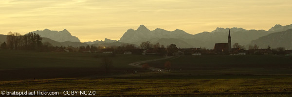 von Zweckham Kammer Traunstein, links Watzmann und Hochkalter BGD
